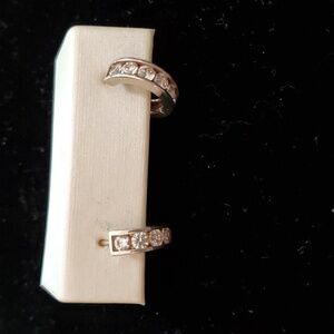 Sterling silver + cz huggie hoops